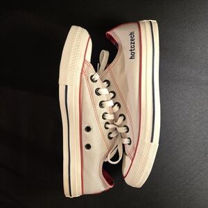 Converse Hotczech Cream and Red Sneakers Stars Animal Print Women's 7.5